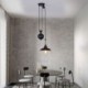 Retractable Industrial Farmhouse Pulley Pendant Light Adjustable Height Stoving Varnish Finish