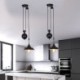 Retractable Industrial Farmhouse Pulley Pendant Light Adjustable Height Stoving Varnish Finish