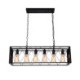 6-Light Farmhouse Hanging Light Rustic Rectangular Pendant Light For Living Room