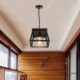 Dining Room Living Room Vintage Trapezoidal Pendant Light Metal Black Hanging Light