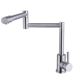 Cool Unique Retractable Tap Brushed Nickel Pot Filler Kitchen Sink Faucet