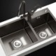 Double Bowl Thicken Handmade Black Stainless Steel Kitchen Sink