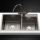 Double Bowl Thicken Handmade Black Stainless Steel Kitchen Sink