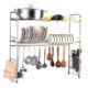 Stainless Steel Kitchen Shelf with Double Layers Dish Drying Rack