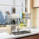 Sink Standing Kitchenware Drying Rack Stretchable Stainless Steel Kitchen Rack