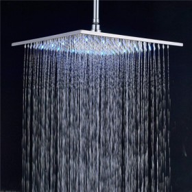 12 Inch Chrome Rain Shower Head with Brass LED Shower Head