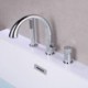 Chrome/Black LED Bathtub Faucet Deck Mounted Tub Filler Tap