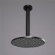 Elegant Wall Mount Round Rainfall Shower System with Ceiling Mount Shower Head in Solid Brass